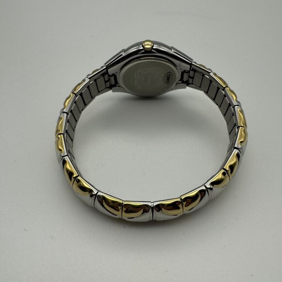 Vintage 1990s TIMEX INDIGLO WATCH Ladies Two Tone Stretch Bracelet Light WR30 - Picture 8 of 10